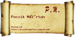 Poczik Márton névjegykártya