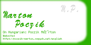 marton poczik business card